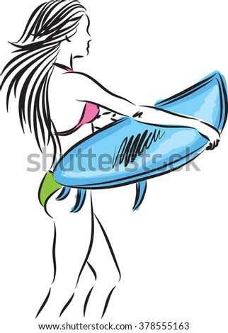 SURFER girl illustration