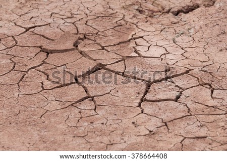 Closeup of dry soil, Thailand.