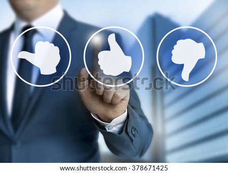 thumb icons for Customer review concept. Royalty-Free Stock Photo #378671425