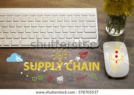 SUPPLY CHAIN concept in home office , business concept , business idea