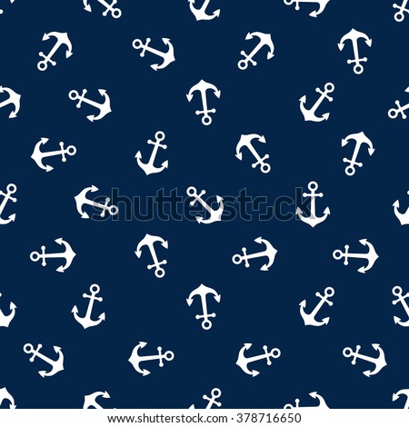 Seamless vector pattern with anchors. Seamless pattern can be used for wallpaper, pattern fills, web page background, surface textures. Royalty-Free Stock Photo #378716650