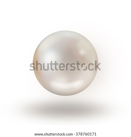 Pearl isolated on white background with shadow Royalty-Free Stock Photo #378760171