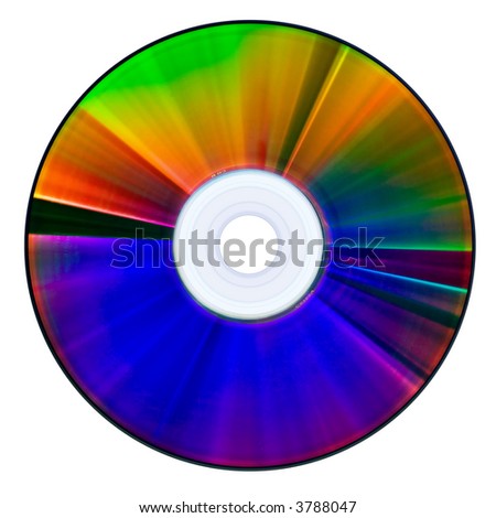 Close up view of the compact disk on white