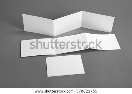 Blank white booklet on gray background