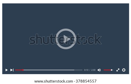 Video player in a flat style. Video player for the web. Vector template of video and audio player. Design Media Player. New Media Player interface. Vector video player. Skin video player. Royalty-Free Stock Photo #378854557