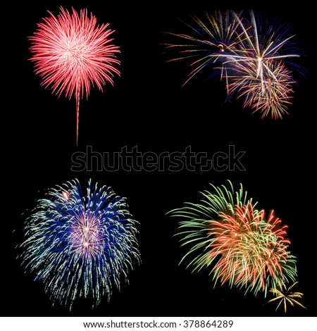 Firework isolated in black background