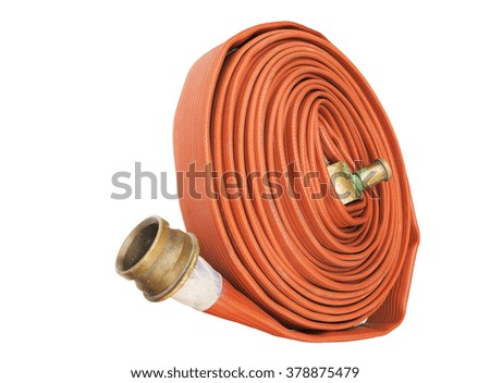 firefighter hose isolated on the white background
