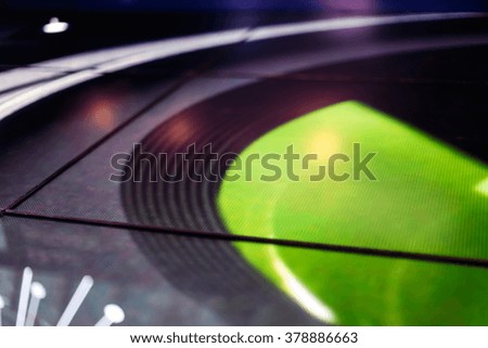 LED floor technology bright green galaxy electronic reflection - creative image on the LED smd floor