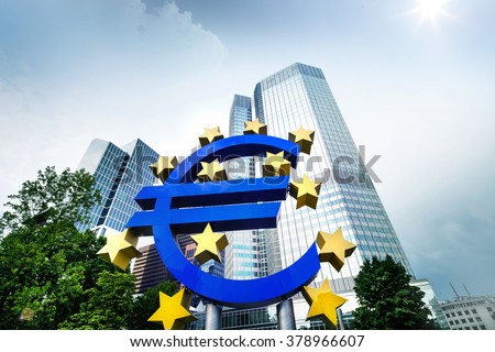 European central bank. Euro. Frankfurt city. Business and finance concept. Royalty-Free Stock Photo #378966607