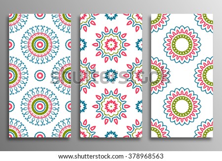 Set vintage universal different seamless eastern patterns (tiling). Endless texture can be used for wallpaper, web page background, surface clothes, scrapbooking, cardmaking. Retro geometric ornament.