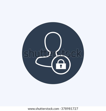 Vector illustration of thin line block male user icon. Could be used as menu button, user interface element template, badge, sign, symbol, company logo