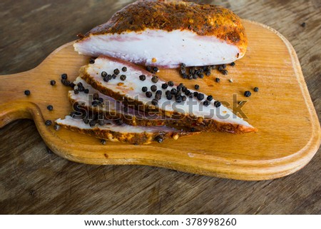 Salted pork fat with pepper