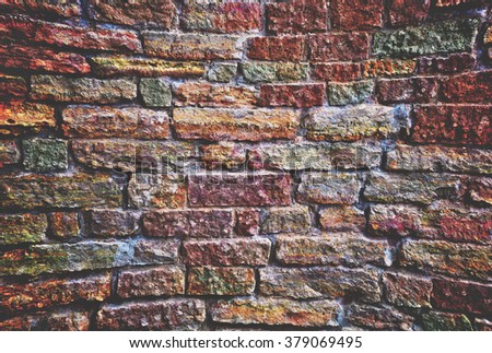 brick wall background, backdrop. old, vintage, textured stone.