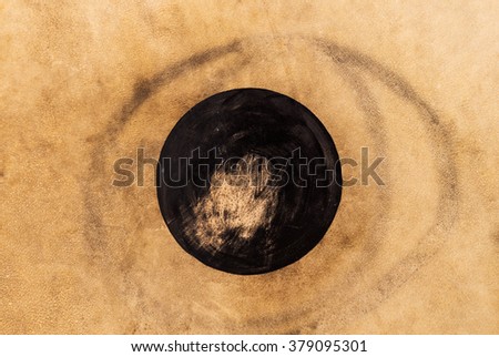 Close-up leather of old drum texture, abstract  background.