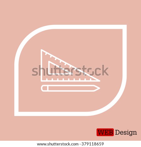 Pencil and ruler line icon