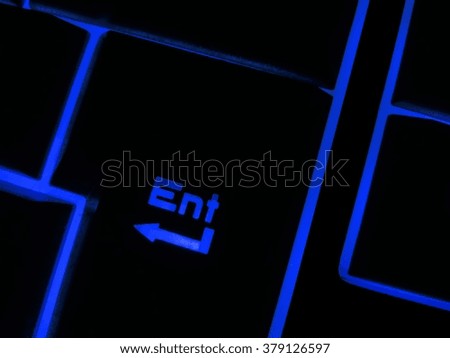 Enter Button Dark Blue Color Glow Keyboard