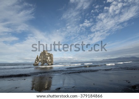 Hvitserkur , unique basalt rock on the Northwest coast of Iceland