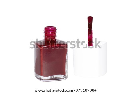 brown nail polish isolated on white background