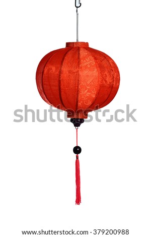 Beautiful Vietnamese Lantern isolated in White Background Royalty-Free Stock Photo #379200988