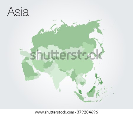 Asia map on vector background Royalty-Free Stock Photo #379204696