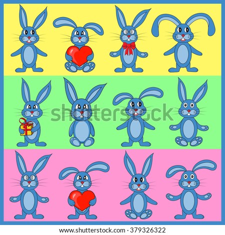 set of rabbits in vector EPS 10