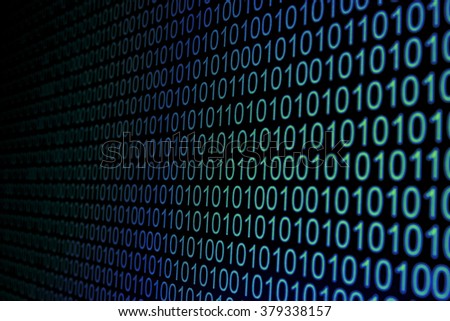 Binary code on computer