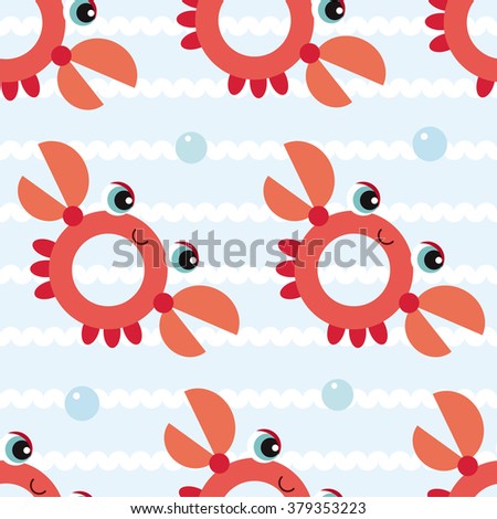 illustration crab.pattern.  