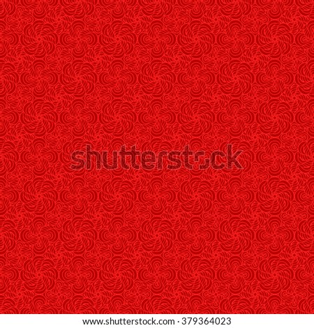 Seamless creative hand-drawn pattern of stylized flowers in dark red and scarlet colors. Vector illustration.