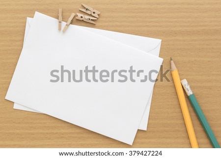 top view of blank paper note