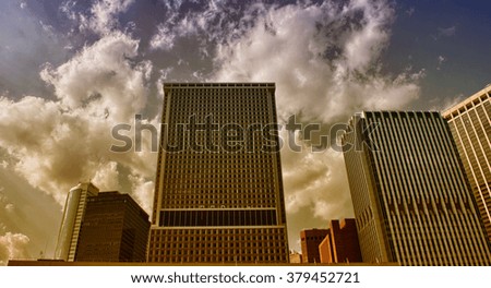 Tall skyscrapers of Manhattan - New York.