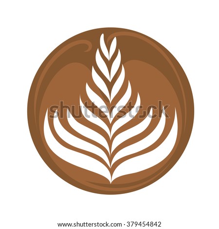 Rosetta Coffee Latte Art Logo, Icon, Symbol Vector Royalty-Free Stock Photo #379454842