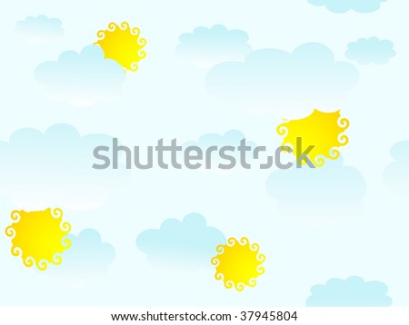 Blue cloudy pattern  - vector illustration