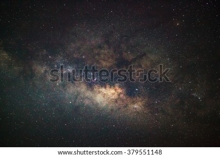 Milky Way galaxy, Long exposure photograph, with grain
