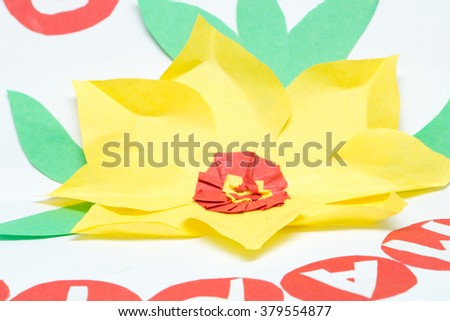 Paper flower child applique