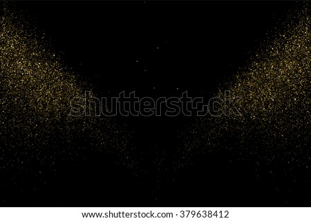 Gold glitter texture on  black background. . Design element. Vector illustration,eps 10. Royalty-Free Stock Photo #379638412