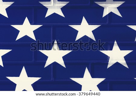 Texture of white stars and blue background