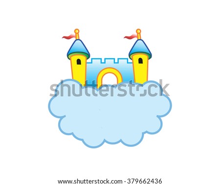 balloon sky cloud cheerful castle image icon vector