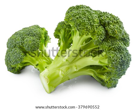 Fresh broccoli isolated on white background Royalty-Free Stock Photo #379690552