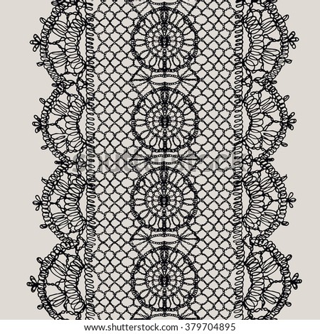 Knitted openwork lace mesh. Seamless vector pattern.