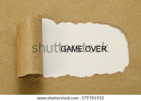 Game over written under torn paper.