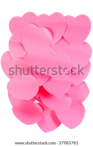 Pink heart stickers.  Isolated over white