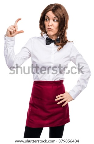Waitress doing tiny sign