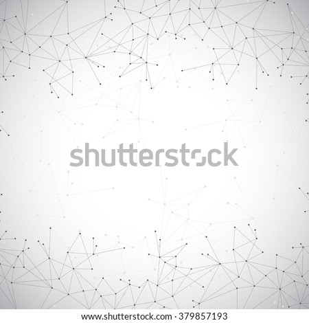 Geometric grey background molecule and communication . Connected lines with dots. Vector illustration. Royalty-Free Stock Photo #379857193