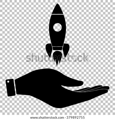 Rocket sign. Flat style icon vector illustration.