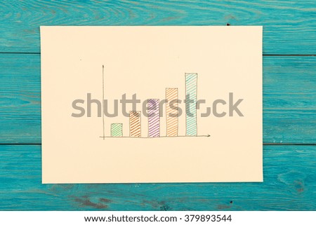 Business concept - Financial graphs drawn with colored pens