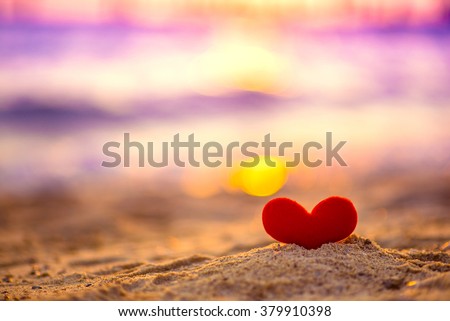 Love Heart on the beach Royalty-Free Stock Photo #379910398