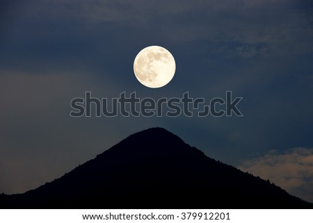 full moon and Mountain