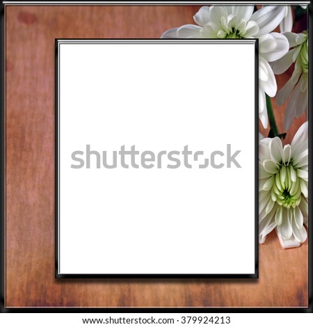 A frame with flowers on a paper as a border