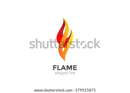 Fire Flame Logo abstract design vector elegant Fashion Jewelry template.