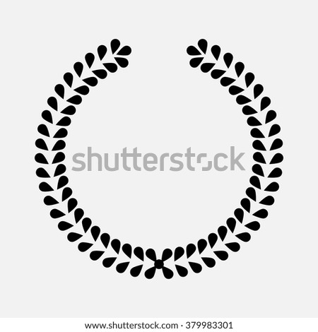 laurel wreath, heraldic design, black icon
